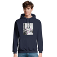 Synergy Synch'd Hands Recycled Blend Unisex Hoodie French Navy model front