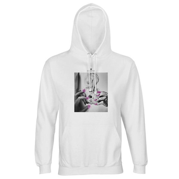 Synergy Synch'd Hands Recycled Blend Unisex Hoodie White flat front
