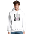 Synergy Synch'd Hands Recycled Blend Unisex Hoodie White model front