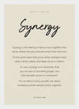 Synergy Word of Intention Framed print 21x29.7 cm / 8x12" White frame Linen paper