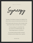 Synergy Word of Intention Framed print 30x40 cm / 12x16″ Black frame Linen paper