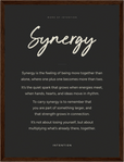 Synergy Word of Intention Framed print 30x40 cm / 12x16″ Dark wood frame Carbon paper