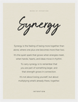 Synergy Word of Intention Framed print 30x40 cm / 12x16″ White frame Linen paper