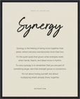 Synergy Word of Intention Framed print 40x50 cm / 16x20″ Black frame Linen paper