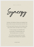 Synergy Word of Intention Framed print 50x70 cm / 20x28″ White frame Linen paper