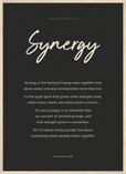 Synergy Word of Intention Framed print 50x70 cm / 20x28″ Wood frame Carbon paper