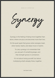 Synergy Word of Intention Framed print 70x100 cm / 28x40″ Black frame Linen paper