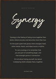 Synergy Word of Intention Framed print 70x100 cm / 28x40″ Dark wood frame Carbon paper