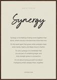 Synergy Word of Intention Framed print 70x100 cm / 28x40″ Dark wood frame Linen paper