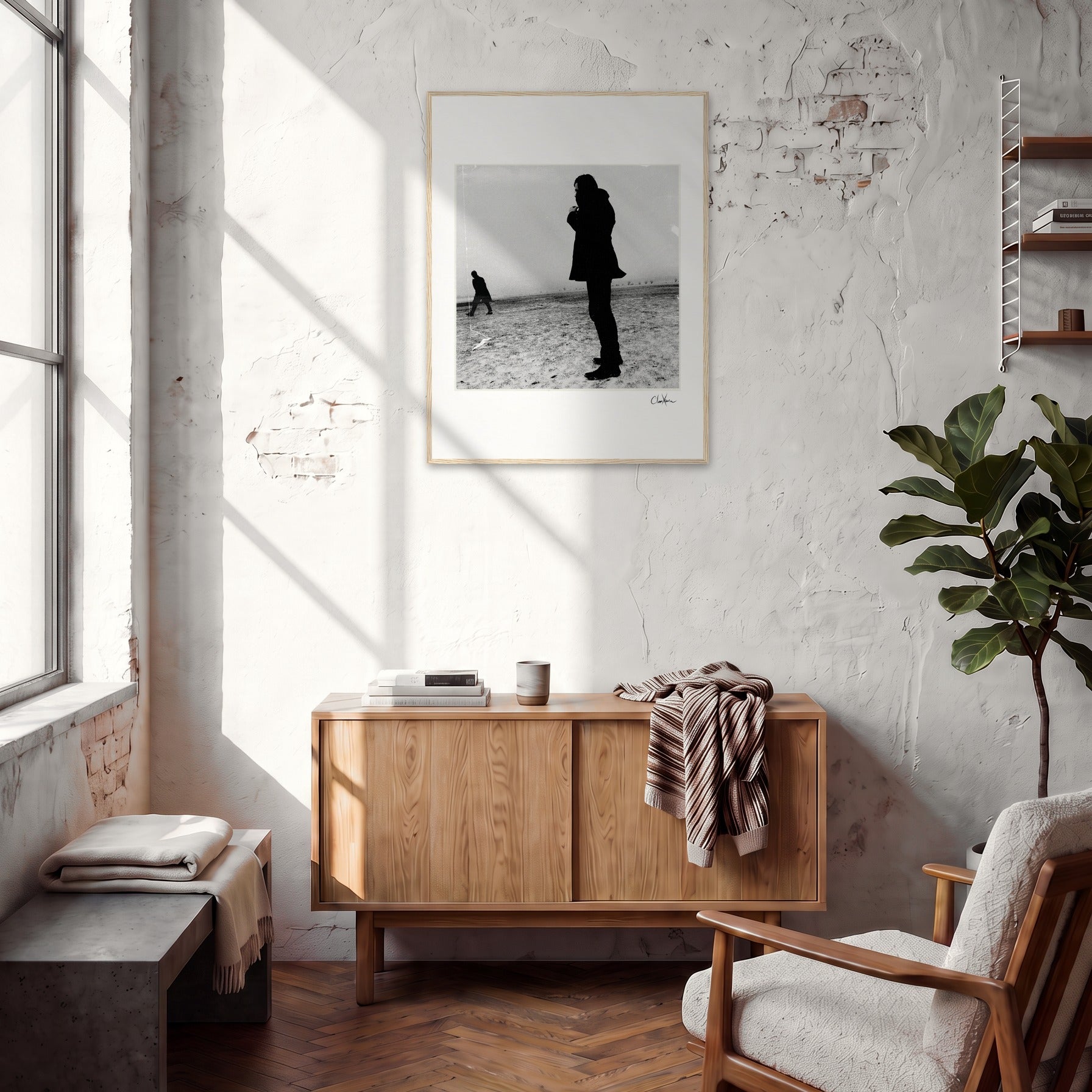 The Space We Share Framed print 60x80 cm / 24x32″ Wood frame in interior