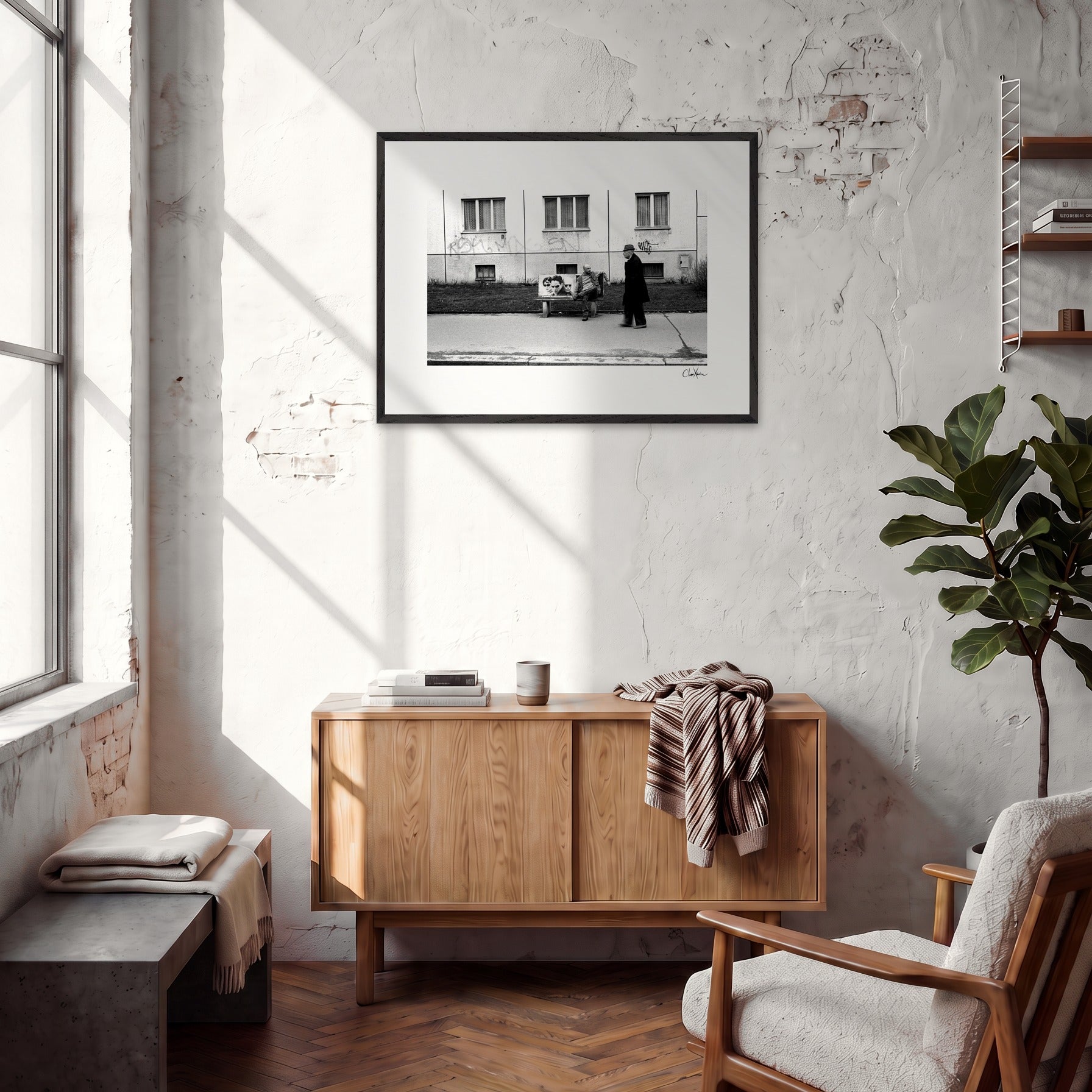 The Urban Matrix Framed print 60x80 cm / 24x32″ Black frame in interior