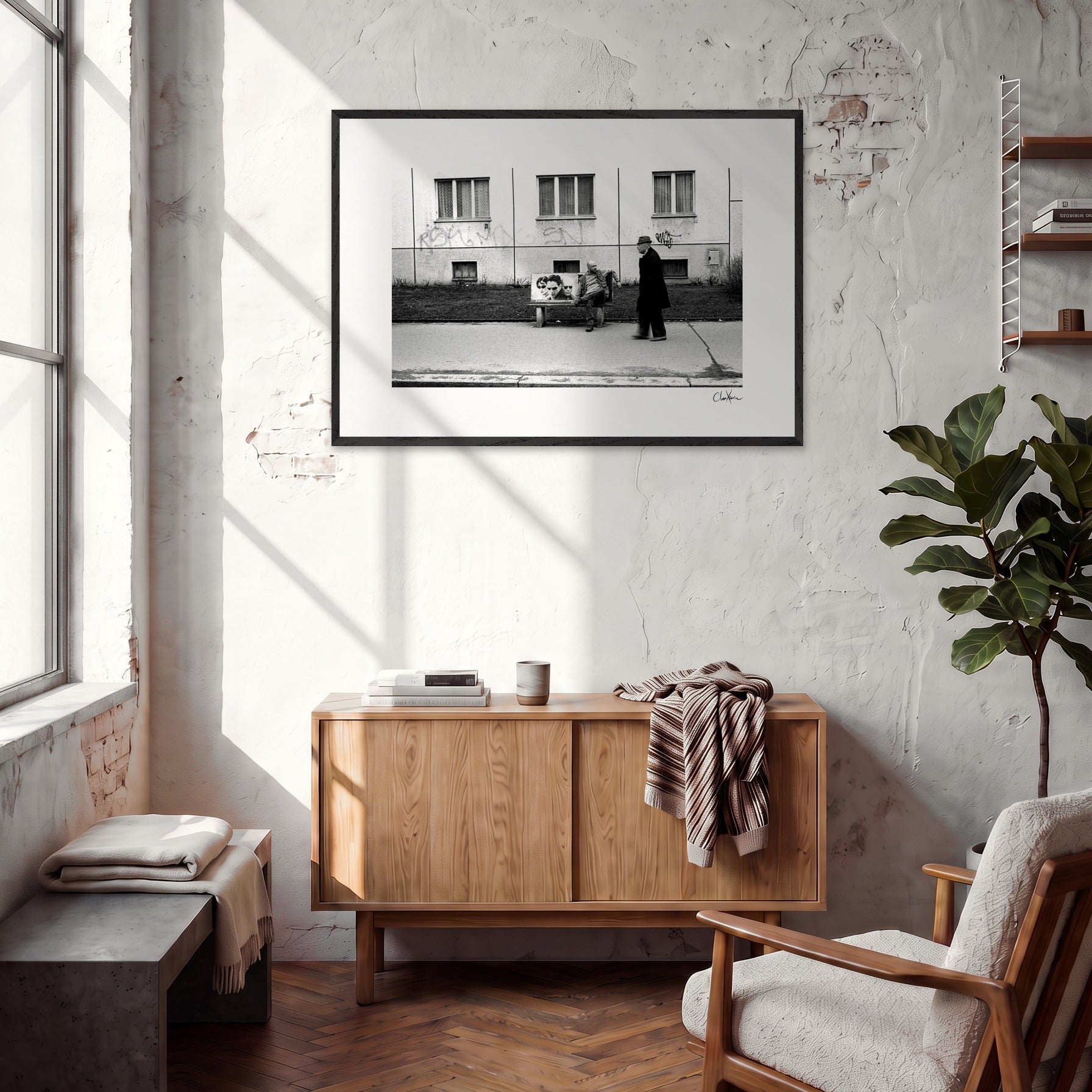 The Urban Matrix Framed print 70x100 cm / 28x40″ Black frame in interior