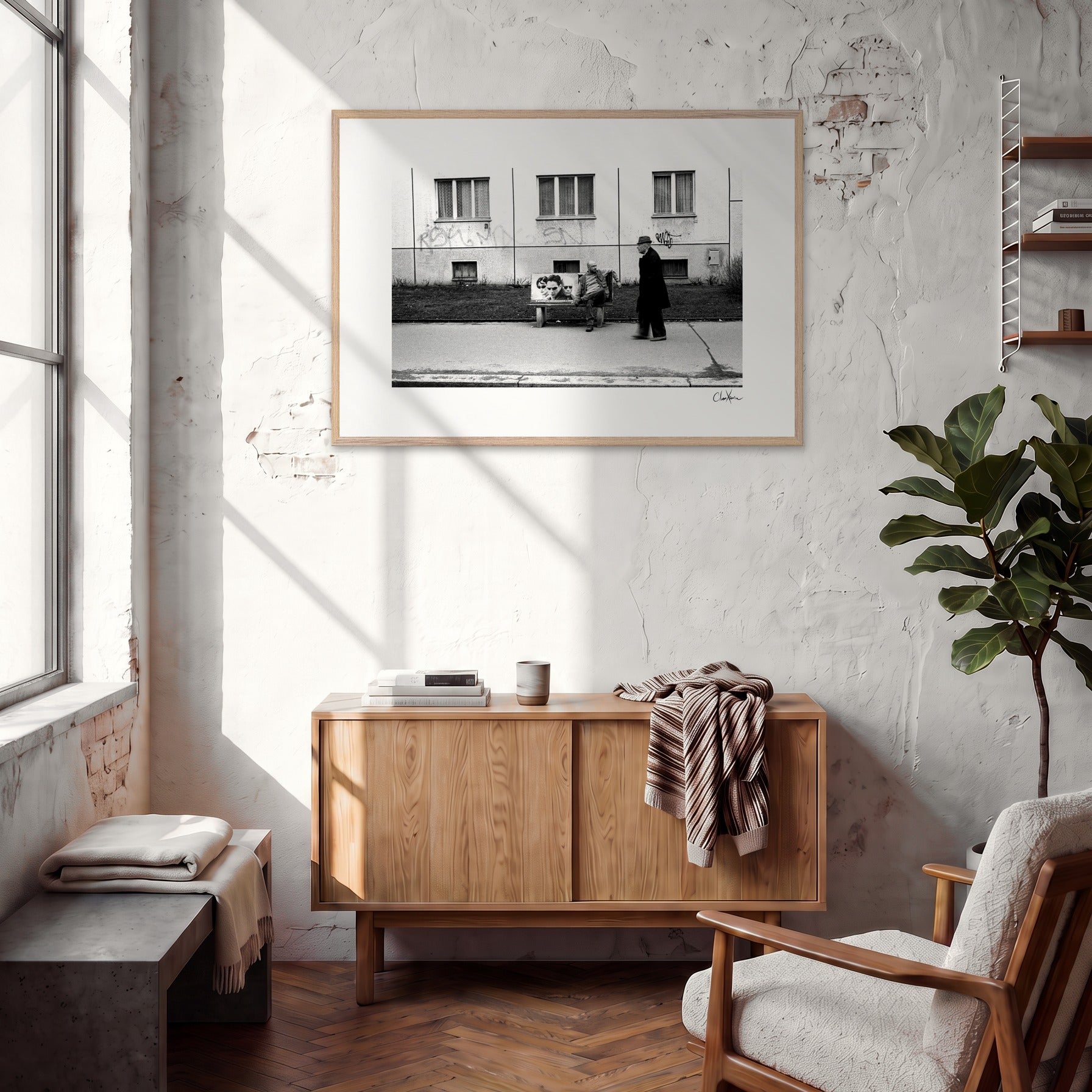 The Urban Matrix Framed print 70x100 cm / 28x40″ Wood frame in interior