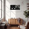 This is Where He Stood Framed print 70x100 cm / 28x40″ White frame in interior