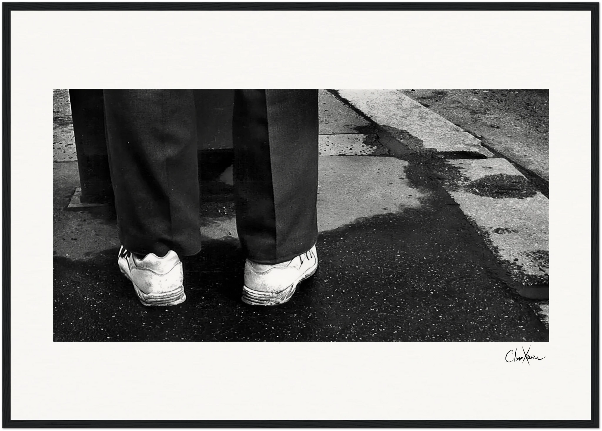 This is Where He Stood " -Framed print cm / 5x7″ White frame
