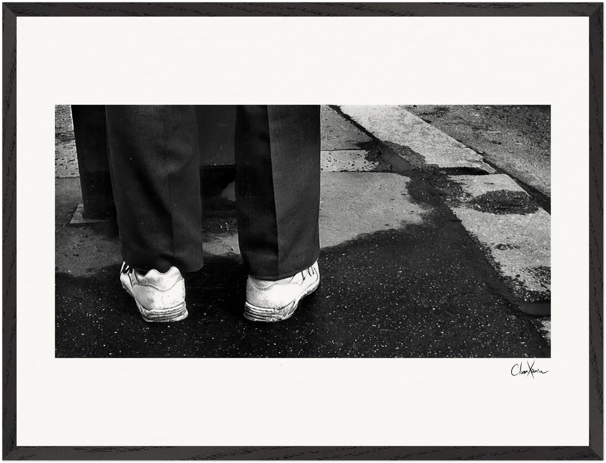 This is Where He Stood Framed print 50x70 cm / 20x28″ Black frame 37