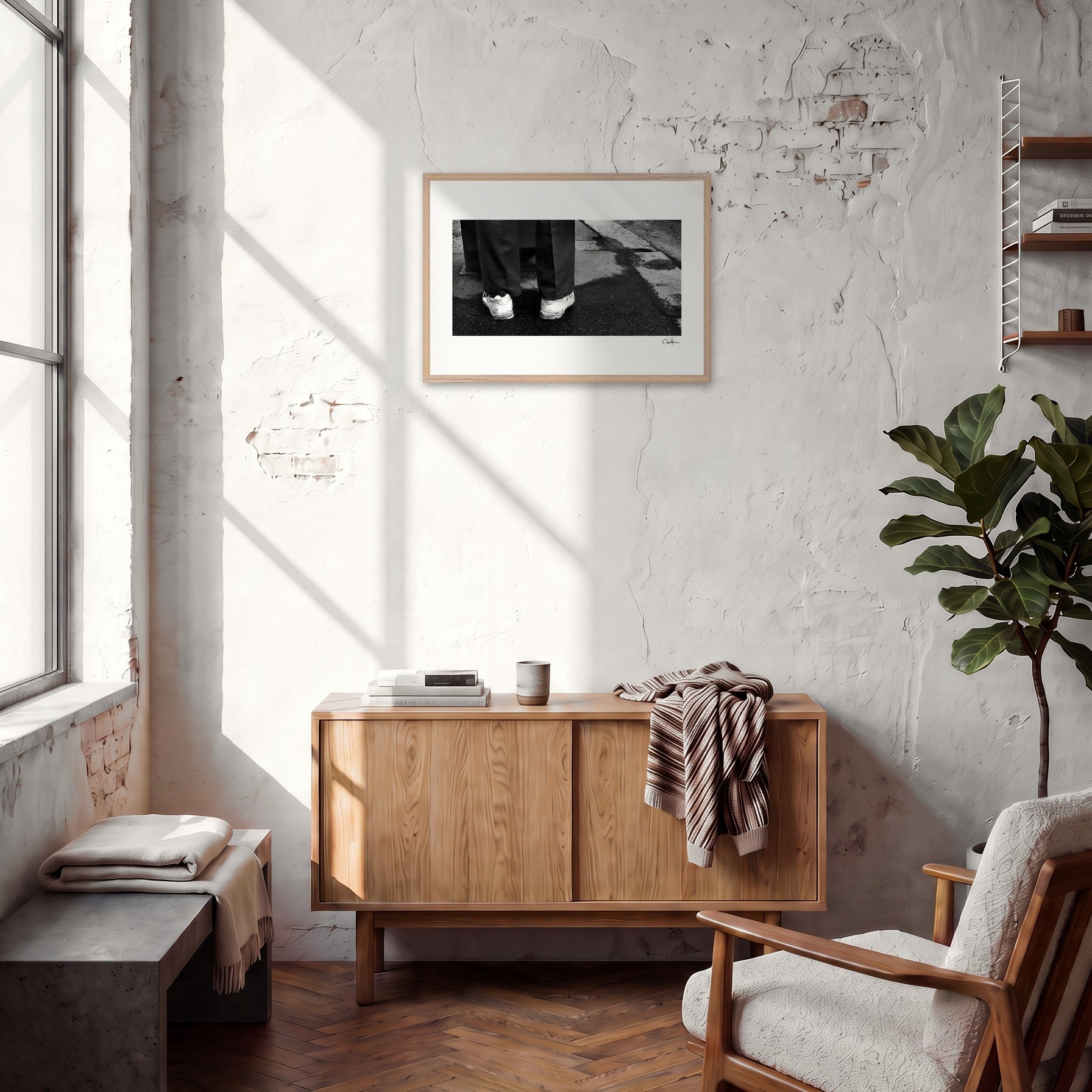 This is Where He Stood Framed print A2 (42 x 59.4  cm) Wood frame in interior