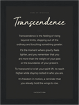 Transcendence Word of Intention Framed print 13x18 cm / 5x7″ Black frame Carbon paper