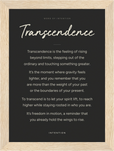 Transcendence Word of Intention Framed print 13x18 cm / 5x7″ Wood frame Carbon paper