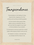 Transcendence Word of Intention Framed print 13x18 cm / 5x7″ Wood frame Linen paper