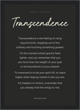 Transcendence Word of Intention Framed print 21x29.7 cm / 8x12" Black frame Carbon paper