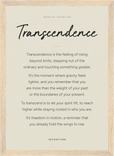 Transcendence Word of Intention Framed print 21x29.7 cm / 8x12" Wood frame Linen paper