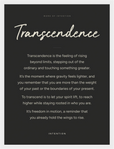Transcendence Word of Intention Framed print 30x40 cm / 12x16″ White frame Carbon paper
