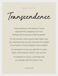 Transcendence Word of Intention Framed print 30x40 cm / 12x16″ White frame Linen paper