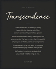 Transcendence Word of Intention Framed print 40x50 cm / 16x20″ Black frame Carbon paper