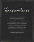 Transcendence Word of Intention Framed print 40x50 cm / 16x20″ Black frame Carbon paper