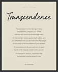 Transcendence Word of Intention Framed print 40x50 cm / 16x20″ Black frame Linen paper