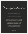 Transcendence Word of Intention Framed print 40x50 cm / 16x20″ White frame Carbon paper