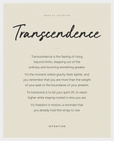 Transcendence Word of Intention Framed print 40x50 cm / 16x20″ White frame Linen paper