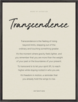 Transcendence Word of Intention Framed print 60x80 cm / 24x32″ Black frame Linen paper