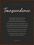 Transcendence Word of Intention Framed print 60x80 cm / 24x32″ Dark wood frame Carbon paper