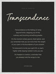 Transcendence Word of Intention Framed print 60x80 cm / 24x32″ White frame Carbon paper
