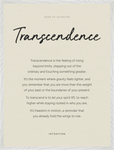 Transcendence Word of Intention Framed print 60x80 cm / 24x32″ White frame Linen paper
