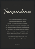Transcendence Word of Intention Framed print 70x100 cm / 28x40″ Black frame Carbon paper