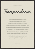 Transcendence Word of Intention Framed print 70x100 cm / 28x40″ Black frame Linen paper