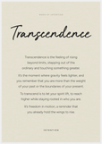 Transcendence Word of Intention Framed print 70x100 cm / 28x40″ White frame Linen paper