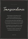 Transcendence Word of Intention Framed print A1 (59.4 x 84.1  cm) Black frame Carbon paper