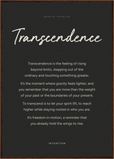 Transcendence Word of Intention Framed print A1 (59.4 x 84.1  cm) Dark wood frame Carbon paper