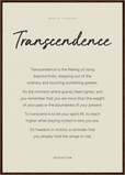 Transcendence Word of Intention Framed print A1 (59.4 x 84.1  cm) Dark wood frame Linen paper