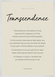 Transcendence Word of Intention Framed print A1 (59.4 x 84.1  cm) White frame Linen paper
