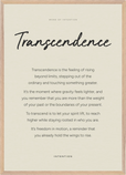 Transcendence Word of Intention Framed print A1 (59.4 x 84.1  cm) Wood frame Linen paper