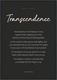 Transcendence Word of Intention Framed print A2 (42 x 59.4  cm) Black frame Carbon paper
