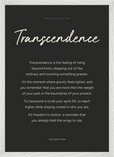 Transcendence Word of Intention Framed print A2 (42 x 59.4  cm) White frame Carbon paper