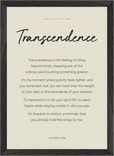 Transcendence Word of Intention Framed print A3 (29.7 x 42  cm) Black frame Linen paper