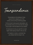 Transcendence Word of Intention Framed print A3 (29.7 x 42  cm) Dark wood frame Carbon paper