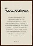 Transcendence Word of Intention Framed print A3 (29.7 x 42  cm) Dark wood frame Linen paper